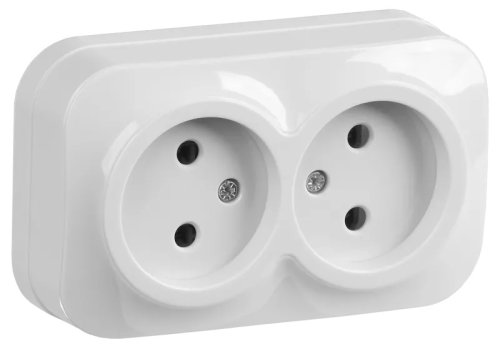 Розетка без заземления накладная IEK Glory РС22-2-ХБ 2-м. белый фото Розетка без заземления накладная IEK Glory РС22-2-ХБ 2-м. белый картинка